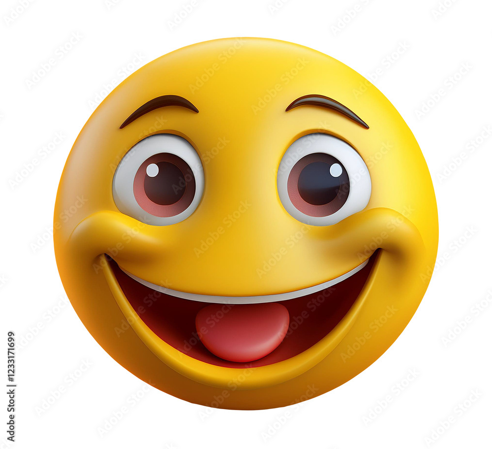 Fototapeta premium 3d smiley face isolated on transparent background