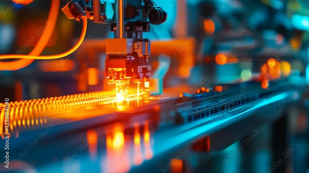 Fototapeta premium Advanced Automation in Industrial Manufacturing with Laser Technology