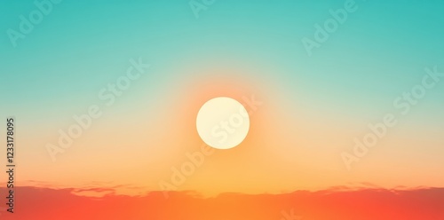 Vivid Sunset Sky With Bright Sun