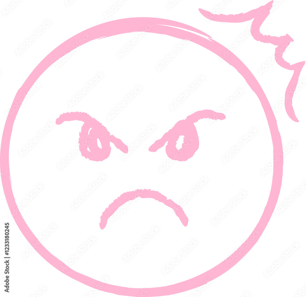 Hand Drawn Crayon Angry Face Emoticon Hand Drawn Crayon Angry Face Emoticon