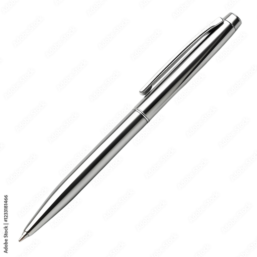 Sleek Ballpoint Pen Isolated for Focused View Sleek Ballpoint Pen Isolated for Focused View