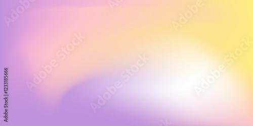 Abstract flow blurred spring colored vector background with soft yellow, purple and pink shades. Sunset pastel vector gradient bg. Perfect for light and airy seasonal banners.