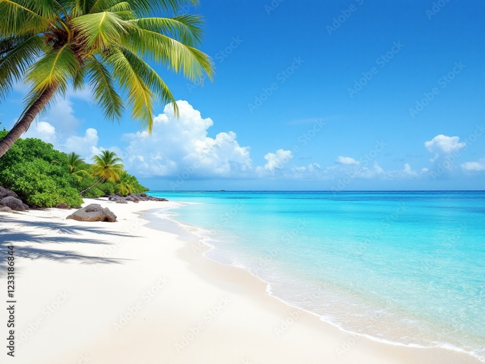 Obraz premium The sun, sand, and sea: paradise on earth.