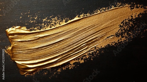 elegant gold paint stroke metallic sheen dynamic brushwork textured surface artistic expression
