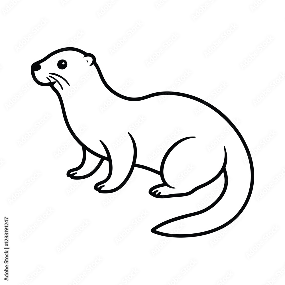Fototapeta premium Otter illustration vector art isolated on a white background