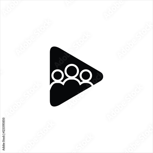 community and play button, white background, editable