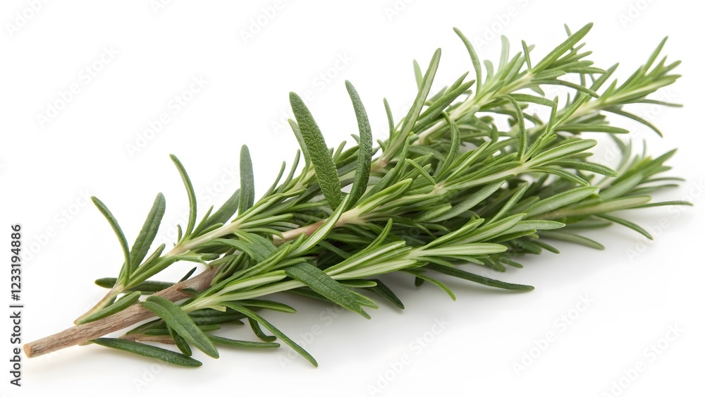 Fototapeta premium Fresh Rosemary Sprig on White Background