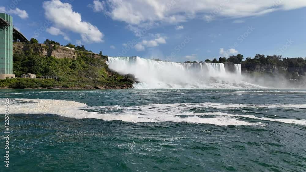 View of Niagara Falls from the Niagara River 4K View of Niagara Falls from the Niagara River 4K