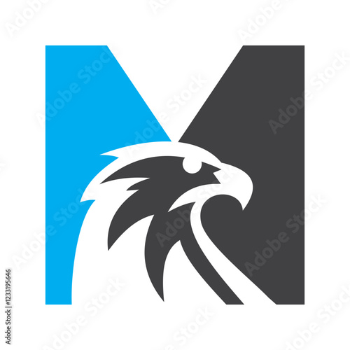 Initial Letter M Flying Eagle Logo Concept For Speed Icon and Transportation Symbol Vector Sign