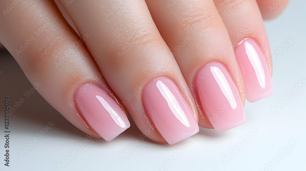Close-up of pink nails, manicure, beauty, studio background, spa Close-up of pink nails, manicure, beauty, studio background, spa