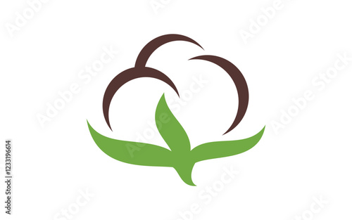 Cotton flower vector icon nature design template