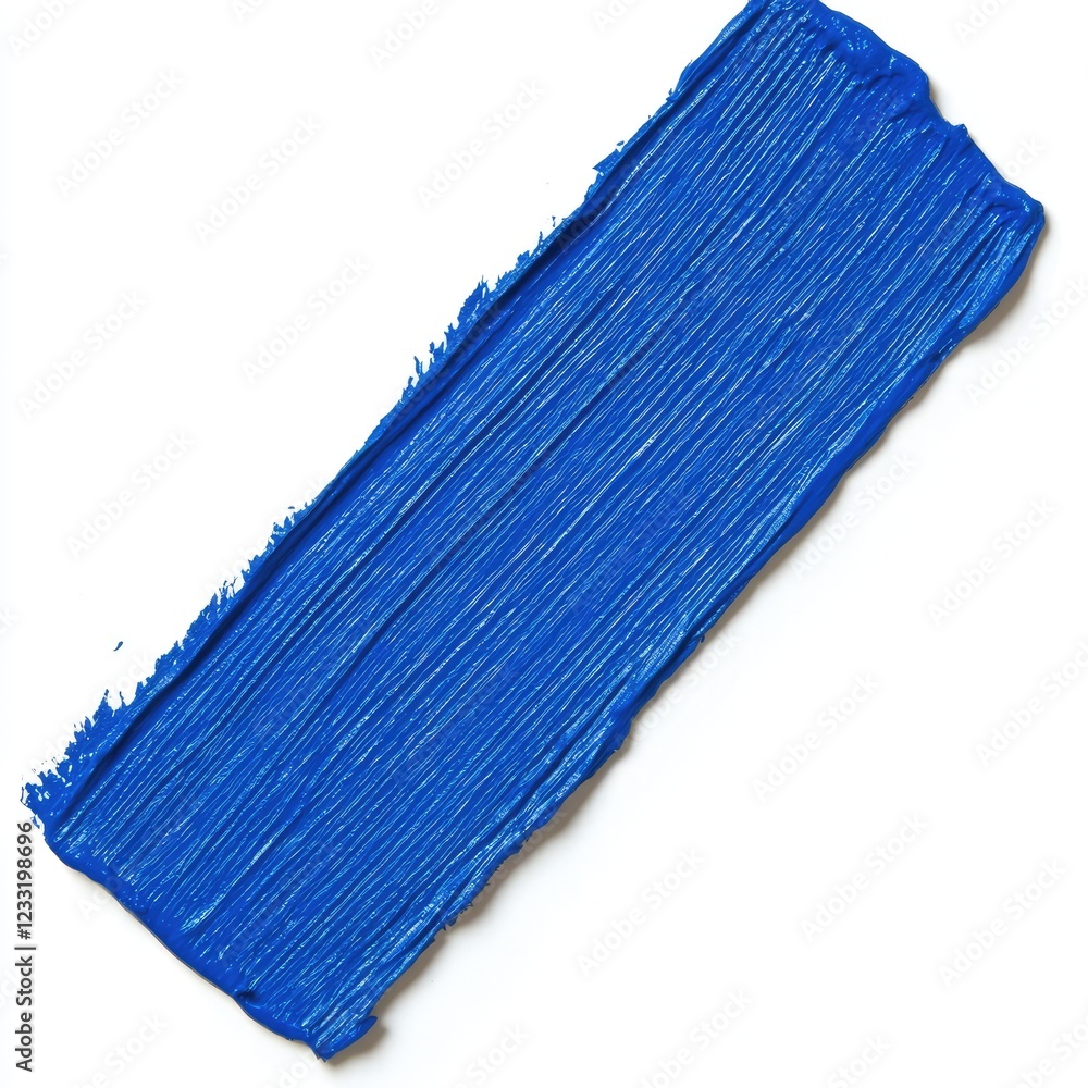 Fototapeta premium Blue paint stroke, textured, white background, art design, website banner