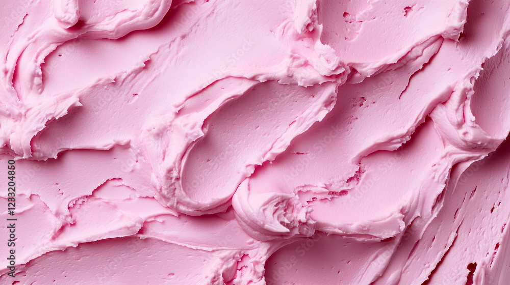 Obraz premium Ultra close-up of pink buttercream cake texture 