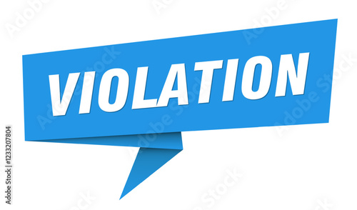 violation banner. violation speech bubble, label, sticker, sign template