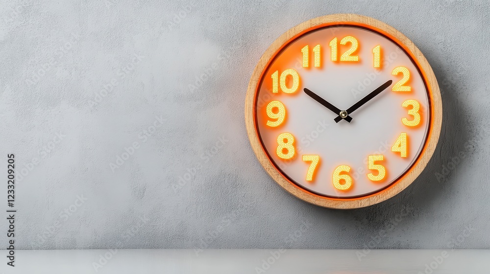 custom made wallpaper toronto digitalModern Wall Clock with Bright Numbers on Minimalist Background
