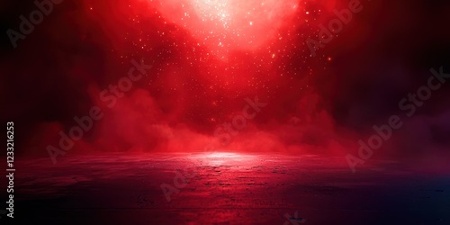 Red background with a red cloud in the middle