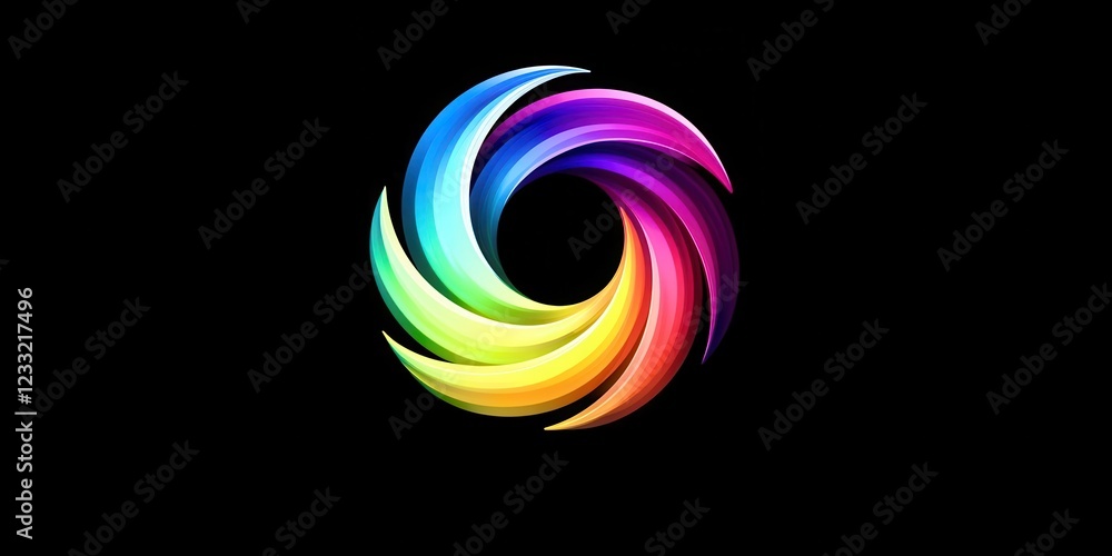 Colorful swirl with a rainbow on it Colorful swirl with a rainbow on it