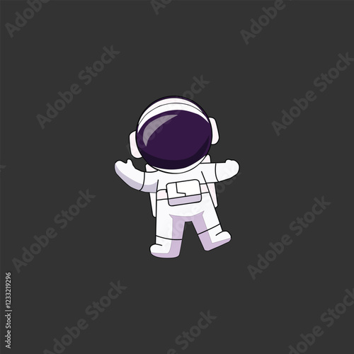 Astronaut cartoon with dark background