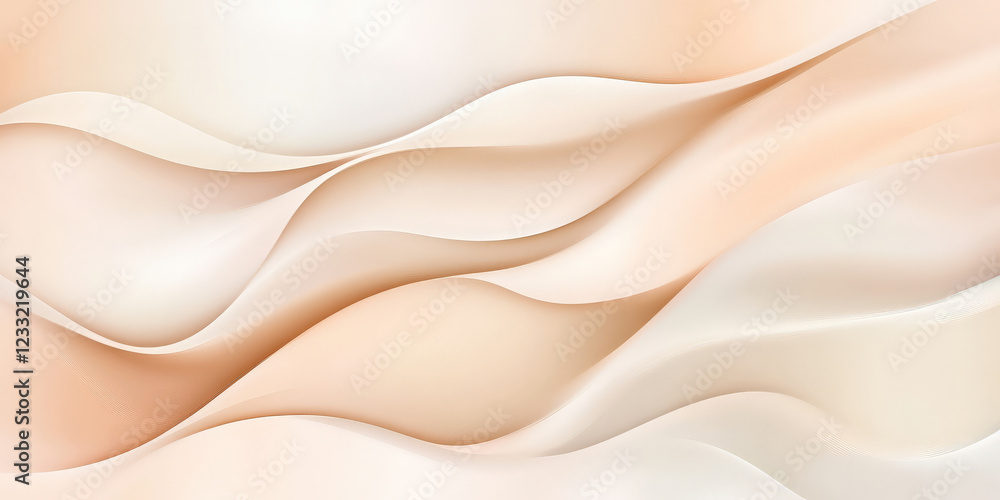 Obraz premium Abstract coral and peach wavy background with smooth flowing textures and light accents.