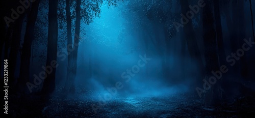 Wallpaper Mural Forest with a blue sky and fog Torontodigital.ca