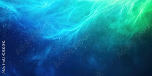 Blue and green sky with a lot of stars