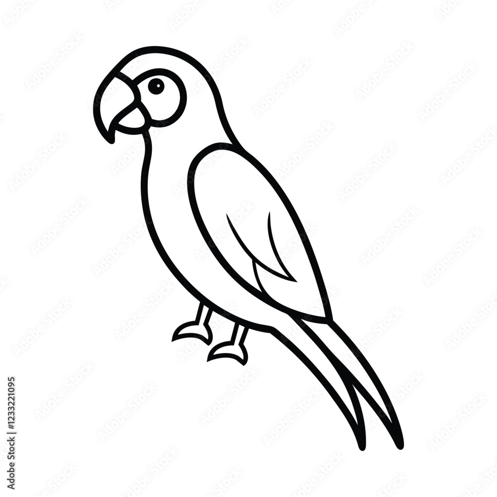 parrot illustration vector art isolated on a white background parrot illustration vector art isolated on a white background