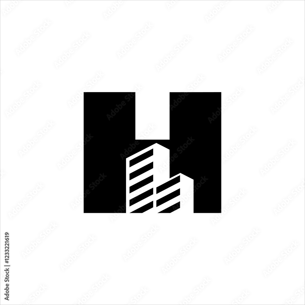 H initial building logo design vector symbol graphic H initial building logo design vector symbol graphic