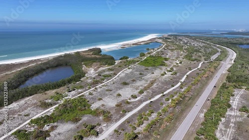 Fort De Soto Park At Clearwater In Florida United States. Nature Park Landscape. Paradise Scenery. Waterfront Beach Park. Fort De Soto Park At Clearwater In Florida United States.  photo