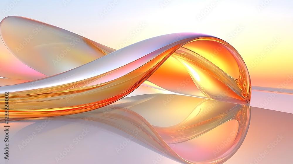 Naklejka premium Abstract Orange and White Fluid Swirls Design
