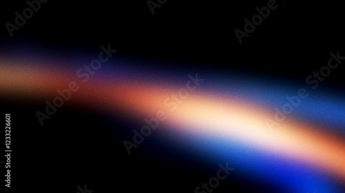 Grainy gradient background, dark blue orange red abstract color wave black backdrop, noisy texture