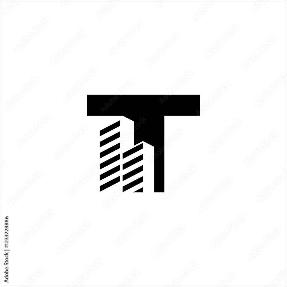 T initial building logo design vector symbol graphic T initial building logo design vector symbol graphic