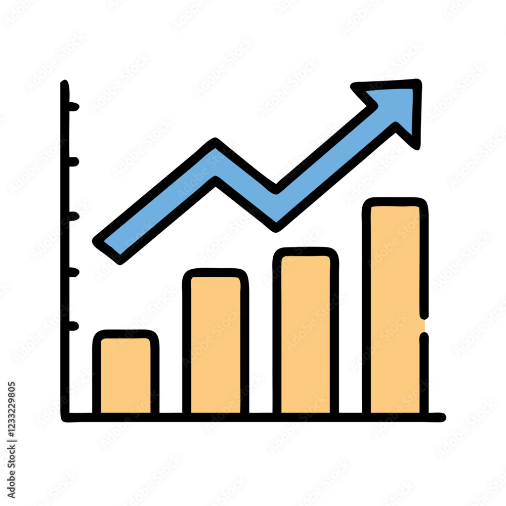 Growth chart icon with blue and beige colors representing analysis and progress in a professional design
Growth chart icon with blue and beige colors representing analysis and progress in a professional design