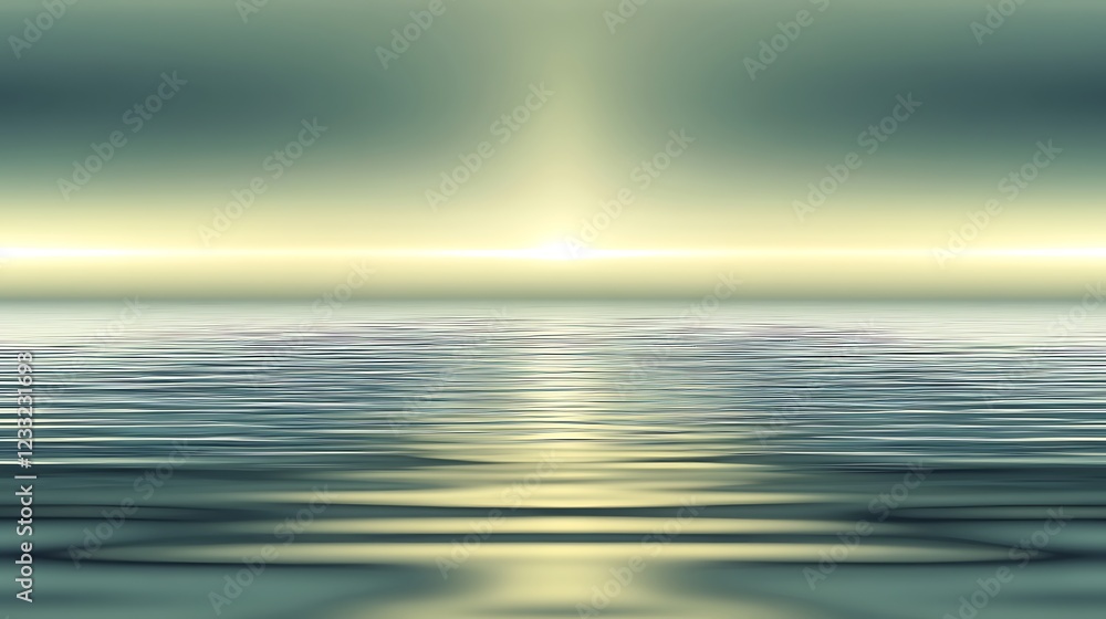 Obraz premium Serene Water Reflecting A Calm Sunset Sky