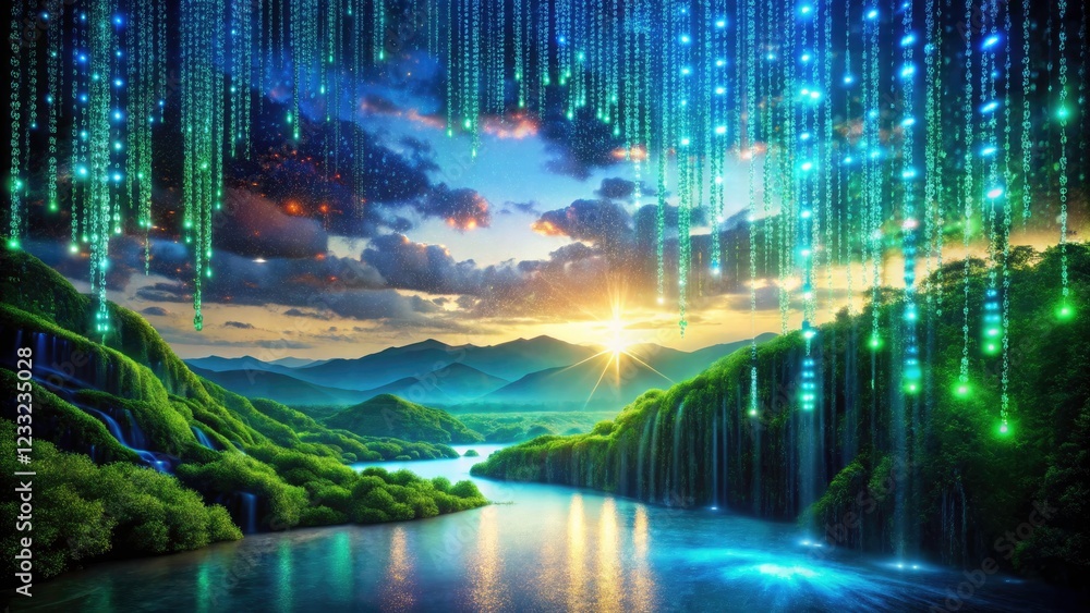 Dark Matrix Landscape with Futuristic Digital Numbers for Video Overlay, Cyber Aesthetic Background, Tech Design, Abstract Digital Art, Sci-Fi Visuals, High-Tech Imagery Dark Matrix Landscape with Futuristic Digital Numbers for Video Overlay, Cyber Aesthetic Background, Tech Design, Abstract Digital Art, Sci-Fi Visuals, High-Tech Imagery