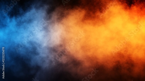 Wallpaper Mural Abstract Blue and Orange Smoke Clouds Background Torontodigital.ca