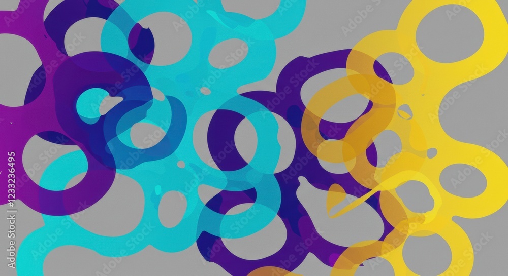 Abstract Colorful Circles: A vibrant abstract background with a dynamic composition of overlapping circles in various shades of blue, purple, and yellow, creating a captivating visual experience. Abstract Colorful Circles: A vibrant abstract background with a dynamic composition of overlapping circles in various shades of blue, purple, and yellow, creating a captivating visual experience.