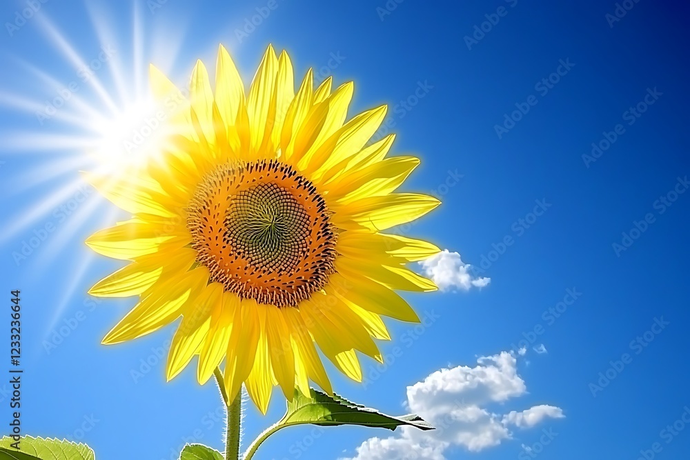 Radiant Sunflower Against a Vibrant Blue Sky Radiant Sunflower Against a Vibrant Blue Sky