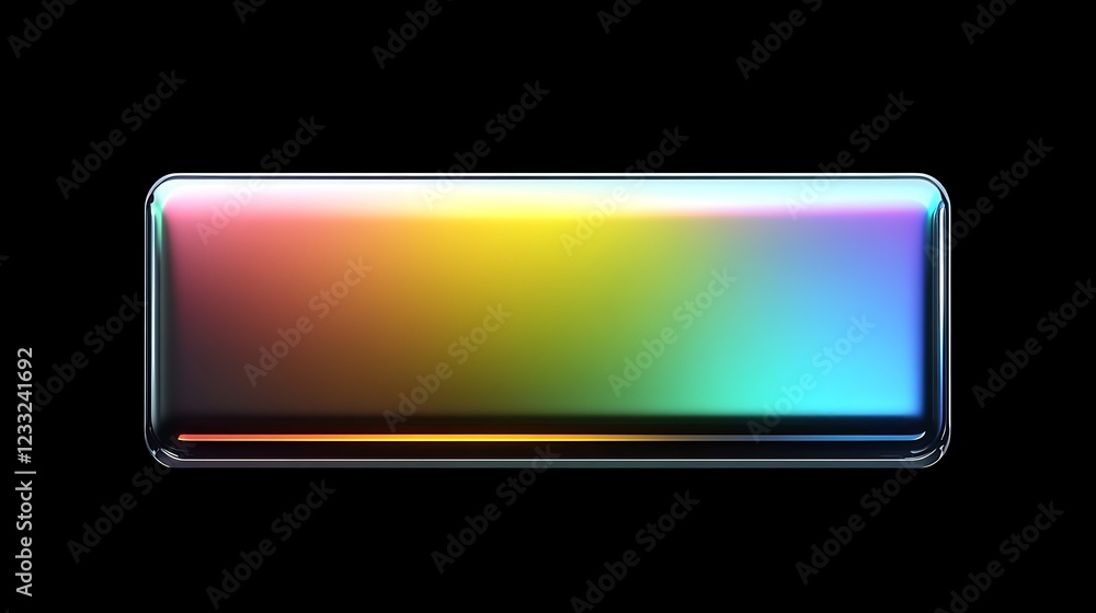 Rainbow Gradient Glass Rectangular Button Design Rainbow Gradient Glass Rectangular Button Design