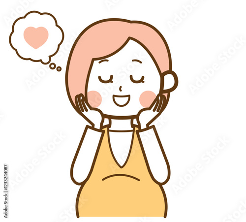 うっとりする妊娠中の女性のイラスト