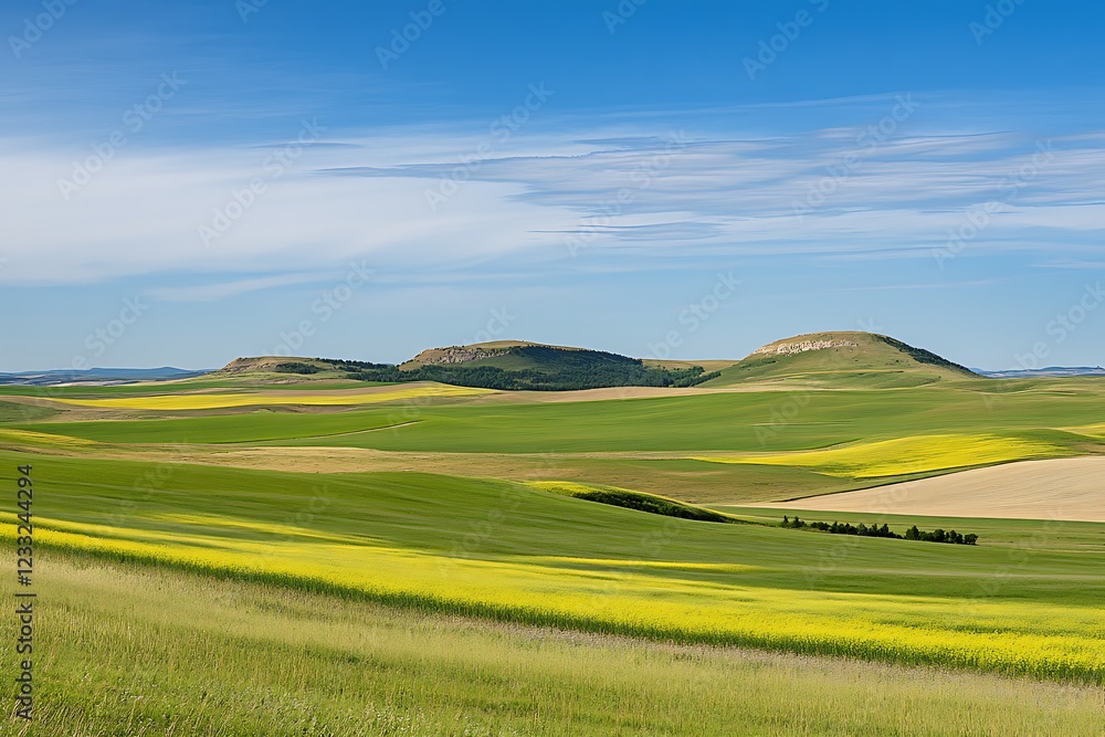 Obraz premium Stunning Rolling Hills and Fields in Summer