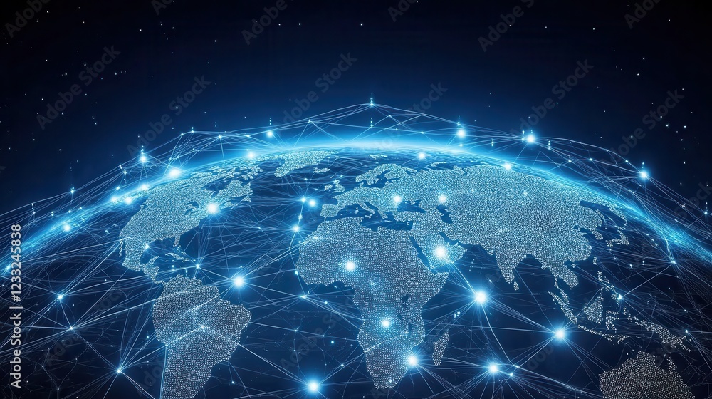 Global Network Visualization with Interconnected Digital Nodes Global Network Visualization with Interconnected Digital Nodes