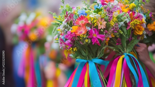Wallpaper Mural A bouquet of flowers tied with ribbons. Torontodigital.ca
