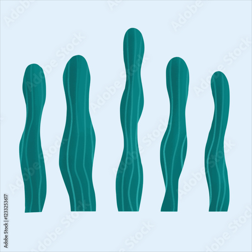 a grass leaf seaweed with dark green color