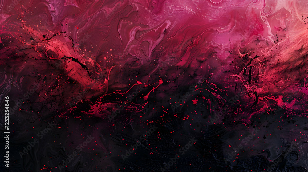 Abstract swirling patterns in shades of pink and black, evoking a sense of depth and movement.