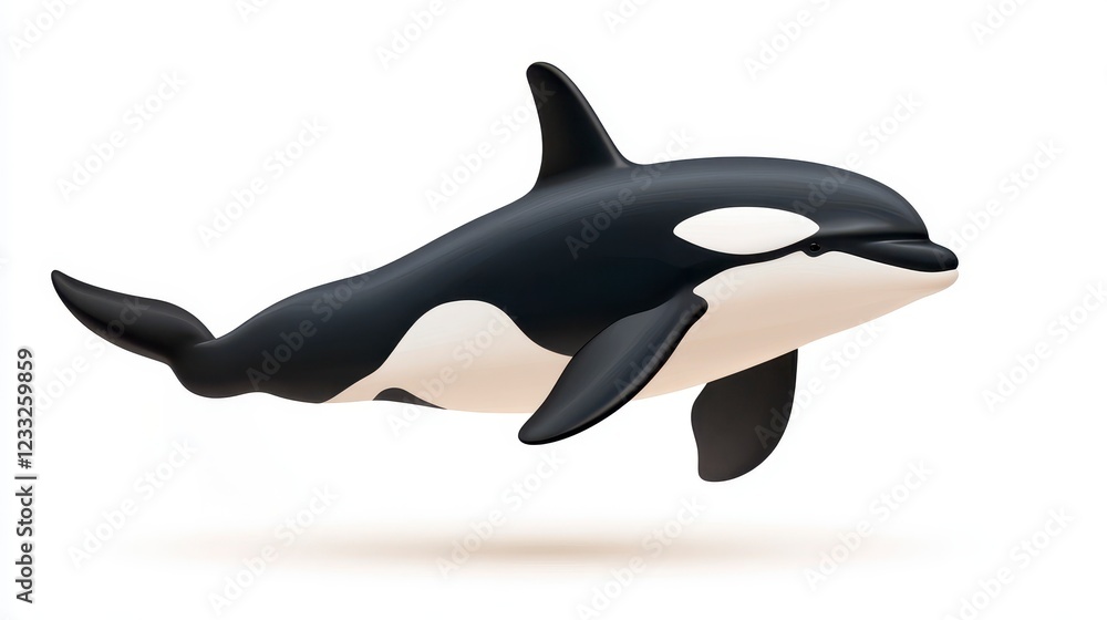 Obraz premium Cute Cartoon Orca Swimming in a Light Background for Kids Designs