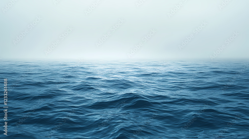 Deep blue ocean with foggy horizon. Ocean Horizon. Illustration Deep blue ocean with foggy horizon. Ocean Horizon. Illustration