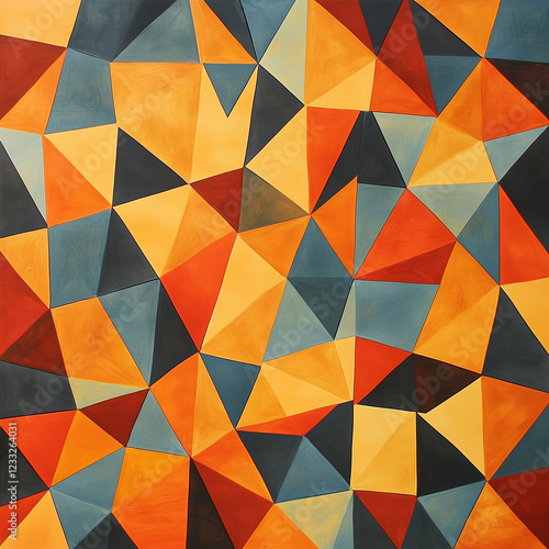 Abstract Geometric Triangles Pattern Art
