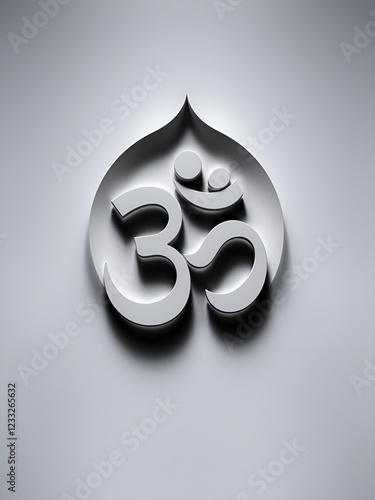 Aum or Om - Sanskrit spiritual symbol and sound used in dharmic and Indic religions: Hinduism, Buddhism, Jainism, and Sikhism photo