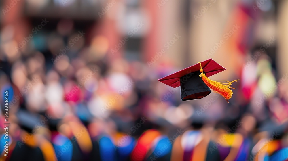 custom made wallpaper toronto digitalGraduation Cap Flying Over a Crowded University Ceremony in Focus