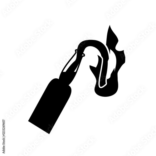 Burning molotov cocktail bottle icon